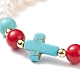 Croix turquoise synthétique (teinte) BJEW-TA00161-4