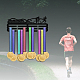 Espositore da parete con porta medaglie in ferro a tema sportivo ODIS-WH0021-513-7