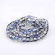Half Plated Clear Glass Faceted Cube Beads Strands GLAA-A031-4mm-HP04-2
