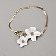 Сплав белый цветок браслеты на ногу для женщин&nbsp;AJEW-WH0696-098-1