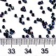 11/0グレードのガラスシードビーズ  シリンダー  均一なシードビーズサイズ  虹メッキ  プルシアンブルー  1.5x1mm  穴：0.5mm  約2000個/10g X-SEED-S030-0604-4