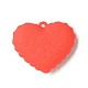 不透明樹脂ペンダント  ラブハートチャーム  レッドオレンジ  愛という言葉は甘い  ハート柄  36x45x10mm  穴：3mm RESI-D065-F01-5