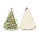 Grandi pendenti in legno stampato natalizio a faccia singola WOOD-D025-40-1