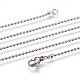 304 Stainless Steel Ball Chain Necklaces NJEW-F249-02P-1