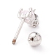 Heart & Moon Cubic Zirconia Dangle Stud Earrings EJEW-A065-15P-2