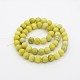 Jade natural de limón hebras de perlas redondo G-P070-36-6mm-2