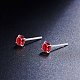 SHEGRACE Rhodium Plated 925 Sterling Silver Four Pronged Ear Studs JE420C-01-3