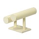 Column Synthetic Wood Covered with Burlap T Bar Bracelet Display Stands BDIS-N006-02-2