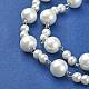 Chaînes en perles de verre rondes manuelles pour fabrication de bracelets et colliers X-AJEW-JB00055-01-3