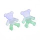 1-Hole Transparent Spray Painted Acrylic Buttons BUTT-N020-001-B03-4