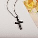 Croix en acier au titane avec collier pendentif philippiens 4: 13 JN1050C-2