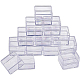BENECREAT 16 Pack Square High Transparency Plastic Bead Storage Containers Box Case for beauty supplies CON-BC0004-24A-1