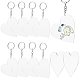 Olycraft 12 pièces ébauches de coeur en acrylique avec 20 pièces anneaux porte-clés 3 pouces coeur acrylique porte-clés ébauches avec trou coeur clair pendentifs vierges pour porte-clés bricolage OACR-OC0001-05-1