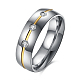 Regalos del día de san valentín anillos de pareja de circonita cúbica de acero de titanio para hombres RJEW-BB16465-8-1