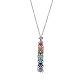 Halskette mit Chakra-Motiv aus natürlichen gemischten Edelsteinen NJEW-JN04576-01-1