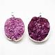 Electroplated Natural & Dyed Druzy Agate Pendants G-N0167-023A-04-1