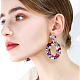 Anattasoul 5 paire 5 couleurs acrylique creux ovale boucles d'oreilles avec épingles en acier fer pour les femmes EJEW-AN0004-04-5