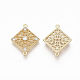Brass Micro Pave Clear Cubic Zirconia Links ZIRC-Q021-045G-NF-2