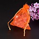 レクタングルアクセサリー収納袋ポーチ  オーガンジーギフトバッグ巾着袋  オレンジ  サイズ：約8センチ幅  10センチの長さ X-OP-002-10-1