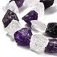 Grobe rohe natürliche Quarzkristall- und Amethystperlenstränge G-J390-B04-3