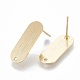 Brass Stud Earring Findings KK-Q750-065G-2