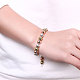Laiton exquis ronde bracelets de chaîne de balle pour les femmes BJEW-BB12289-2