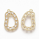 Brass Micro Pave Clear Cubic Zirconia Links ZIRC-Q021-055G-NF-2
