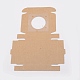 クラフト紙のボール紙ジュエリーボックス  PVCウィンドウ付き  正方形  キャメル  箱：6x6x1.5センチメートル CON-WH0039-06A-2