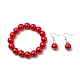 Cadeau de valentines pour le verre de petite amie bijoux en perle boucles d'oreilles et bracelets fixe SJEW-JS00265-20-1