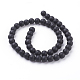 Chapelets de perles en pierre noire synthétique G508-1-2