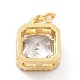 Real 18K Gold Plated Brass Inlaid Cubic Zirconia Charms ZIRC-L100-073G-07-3