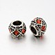 Antique Silver Plated Alloy Rhinestone European Beads CPDL-J031-20AS-1