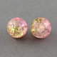 Spray Painted Crackle Glass Beads Strands CCG-Q002-14mm-03-1