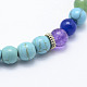 Natural/Synthetic Mixed Stone & Synthetic Turquoise Beads Stretch Charm Bracelets BJEW-L612-H01-3
