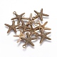 Antique Bronze Starfish/Sea Stars Tibetan Style Alloy Pendants X-TIBEP-EA306Y-AB-FF-2