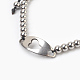 Bracelets de perles tressées avec intercalaires perles rondes lisses en 304 acier inoxydable BJEW-JB03834-01-2