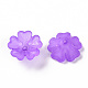 透明な艶消しアクリルビーズキャップ  5花びら  花  青紫色  16.5x6mm  穴：1.6mm  約959個/500g MACR-S371-04A-747-2