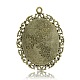 Antique Bronze Tone Alloy Synthetic Turquoise Oval Big Pendant PALLOY-J090-09AB-NF-2