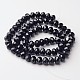 Faceted Black Glass Rondelle Beads Strands X-GM8MMY-27-2