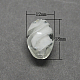 手作りランプワークビーズ  パールカラーの  オーバル  ホワイト  18x12x12mm  穴：2mm LAMP-R523-2-1
