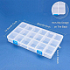 Benecreat4パック18グリッドプラスチック収納ボックスジュエリーボックス調節可能な仕切り付きイヤリング収納容器透明プラスチックビーズケース（24x14.5x3cm  コンパートメント：4x3.5x2.6cm） CON-BC0001-07-4