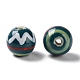 手作りの陶器ビーズ  ファミーユは磁器バラ  ラウンド  ティール  10mm  穴：1.6mm PORC-G011-02D-2