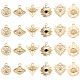 BENECREAT 24Pcs 6 Style 18K Gold Plated Evil Eye Charms with Crystal Rhinestone FIND-BC0002-66-1