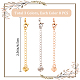 CREATCABIN 24Pcs/Box 3 Colors Necklace Bracelet Extenders 18K Gold Plated Brass Chain Extensions with Lobster Claw Clasps Heart Chain Tabs Connectors for Jewelry Necklaces Rose Gold Silver 2.56Inch KK-CN0002-29-2