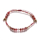 Bracelets de perle tressés de pierres précieuses naturelles réglables BJEW-L669-C-2