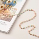 Chaînes à maillons en perles rondes à motif de rayures en résine faites à la main à 1 rang AJEW-SZ0002-01A-3