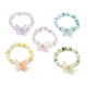 Стеклянные растягивающиеся кольца для женщин RJEW-JR00839-2