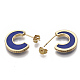 Brass Micro Pave Cubic Zirconia Crescent Moon Stud Earrings EJEW-N011-01B-3