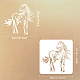 Fingerinspire Pochoir de dessin de cheval 11.8x11.8 pouce évidé cheval avec poils longs pochoir réutilisable en plastique animal modèle de pochoir bricolage artisanat d'art pour peindre sur album photo DIY-WH0391-0195-2