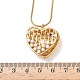 Женские ожерелья с подвеской в форме сердца из нержавеющей стали 304 с акриловым искусственным жемчугом NJEW-B151-01G-5